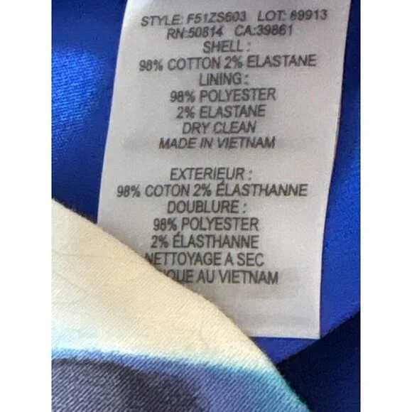 T Tahari NWT $148 Zebra Print Shira Dress, Blue Cloud Women's Size 8 - Picture 9 of 10